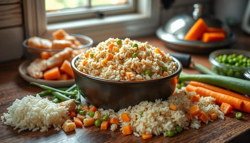 homemade chicken and rice cat food