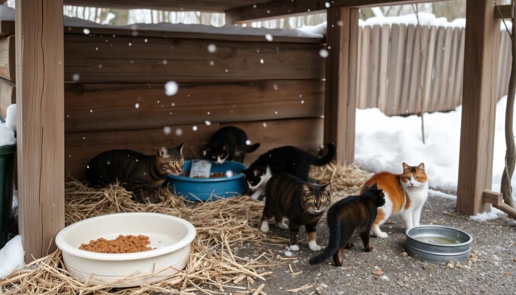 how to care for a feral cat in the winter