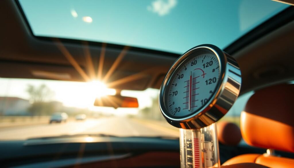 temperature inside parked car